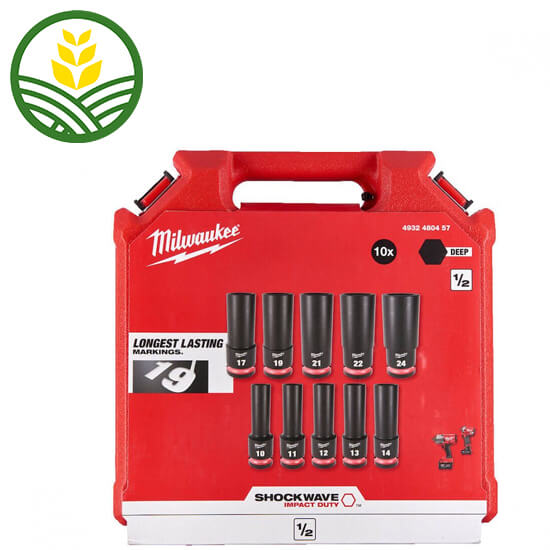Milwaukee 10 Piece ShockWave Impact Duty 1/2" Drive Deep Impact Socket Set