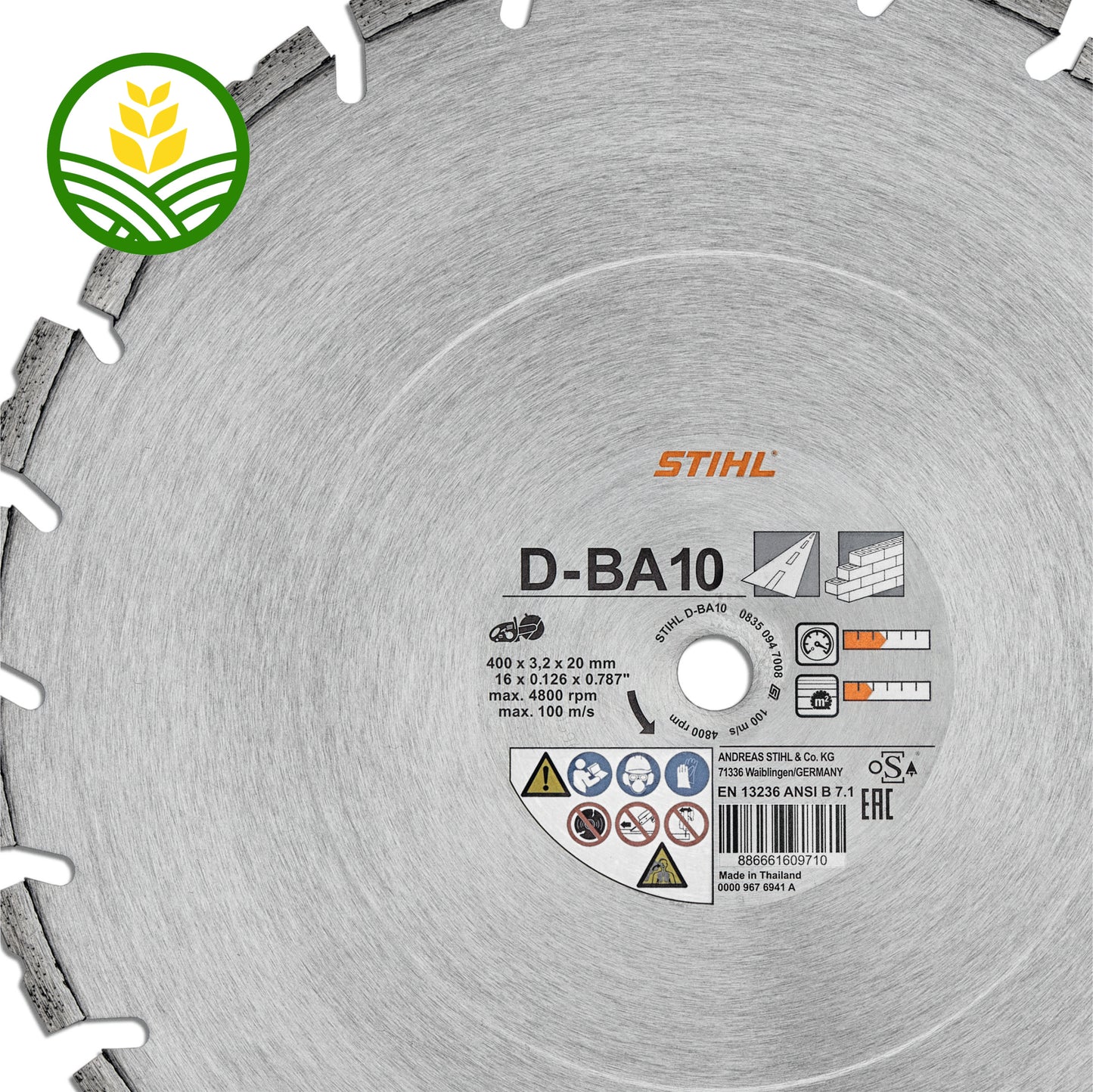 Stihl D-BA10/D-BA90 Diamond Cutting Wheel - Concrete/Asphalt - 12-16"