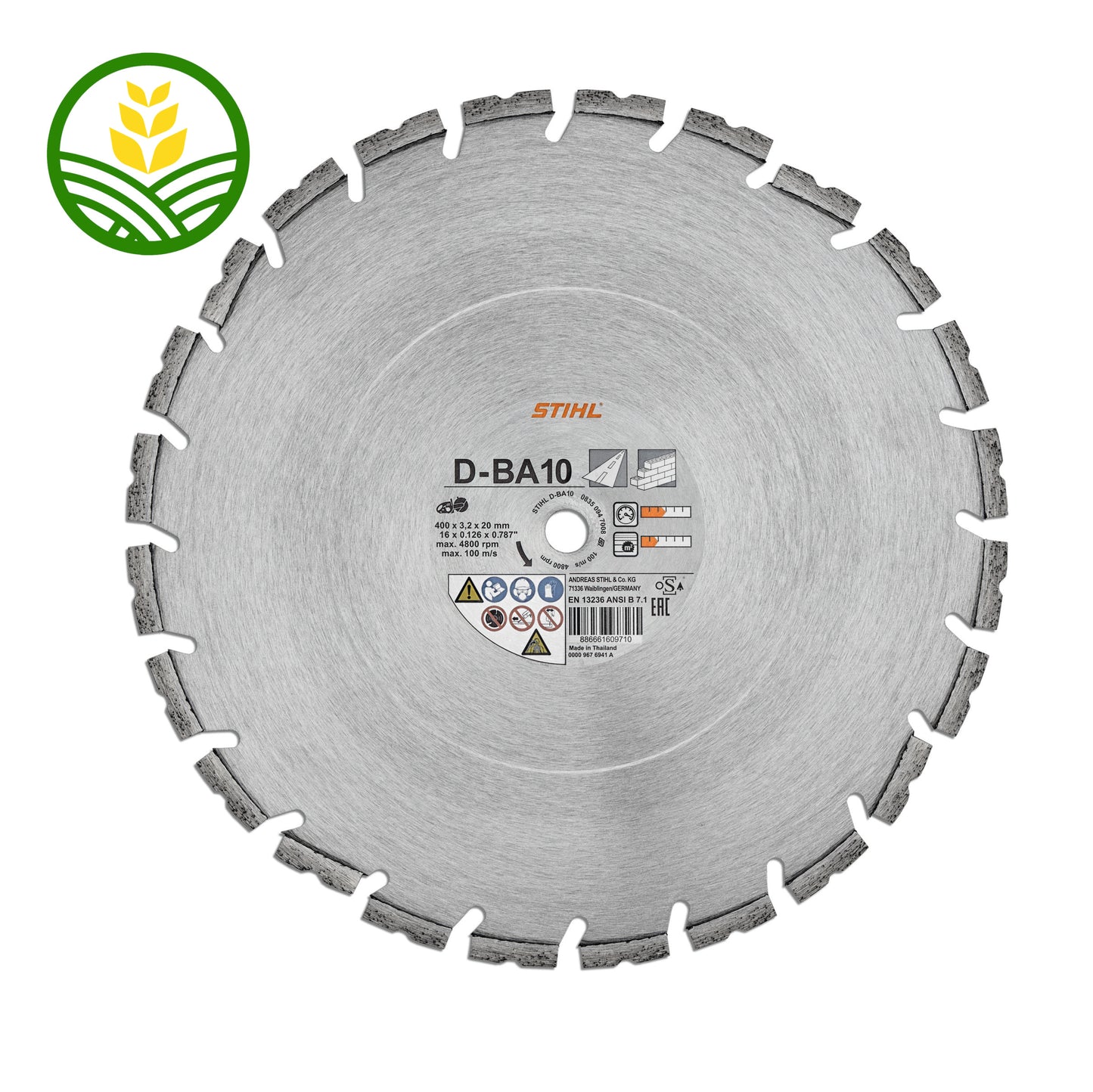 Stihl D-BA10/D-BA90 Diamond Cutting Wheel - Concrete/Asphalt - 12-16"
