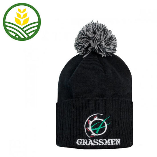GRASSMEN Black Bobble Hat