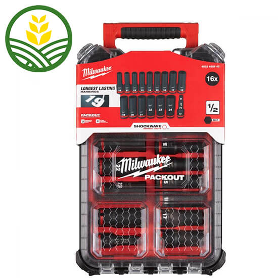 Milwaukee 1/2" Shockwave Impact Duty Deep Socket Packout Set (16pcs)