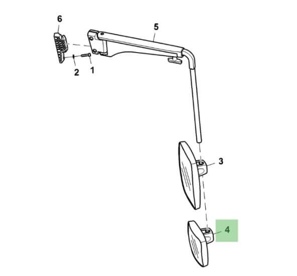 John Deere Rear View Mirror - Bottom
