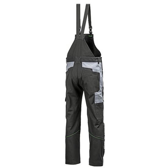 Black and reflective back of John Deere bib & brace overalls.