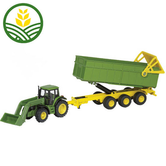 John Deere Tractor with Frontloader and Trailer