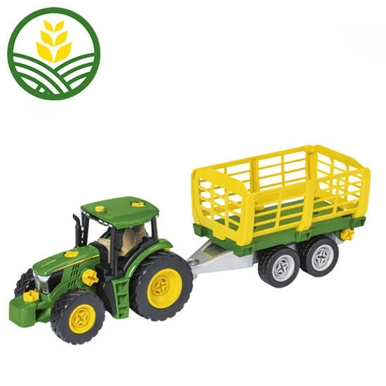John Deere Tractor with wood-and hay cart