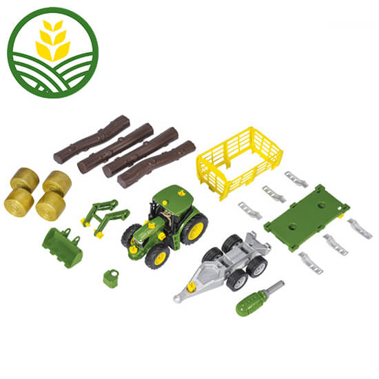 John Deere Tractor with wood-and hay cart