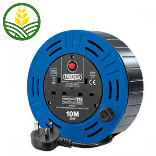 Draper 230V Twin Socket Cable Reel, 10m