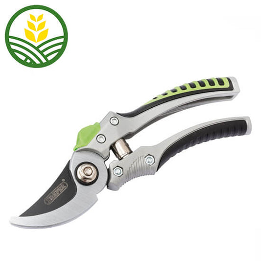 Draper non-slip bypass secateurs, 180mm