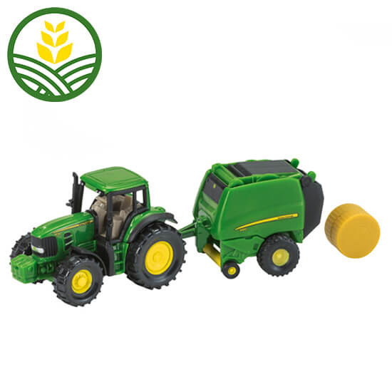 John Deere Tractor with Round Baler