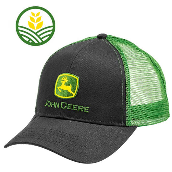 John Deere Black Trucker Cap