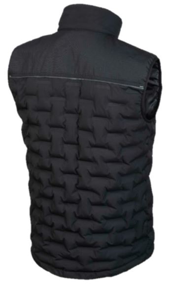 Back of black padded body warmer