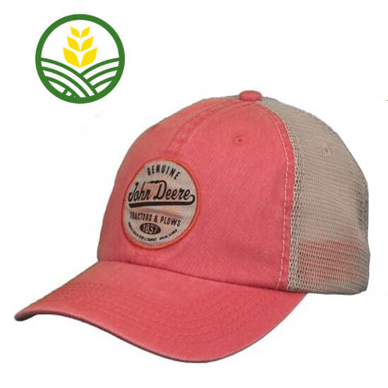 John Deere Pink & Ivory Mesh Back Cap