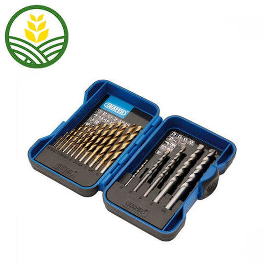 Draper Metric Combination HSS and Masonry Drill Bit Set (17 Piece)