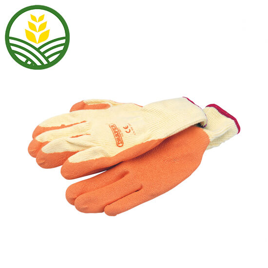 Draper Heavy Duty Latex Coated Orange Gloves XL