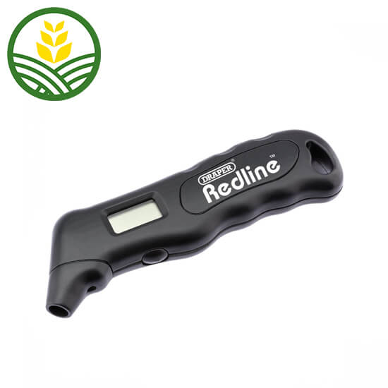 Draper Redline® Digital Tyre Pressure Gauge, 0 - 100psi