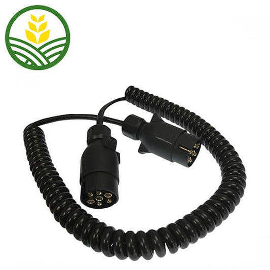 John Deere Coiled Connecting Cable 2 x 7 Pin Plugs