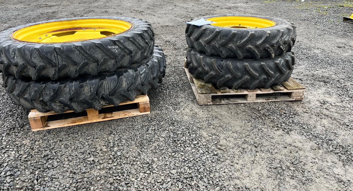 Used Set of Adjustable Row Crop Wheels Alliance 13.6R48 with 12.4R32 Fronts