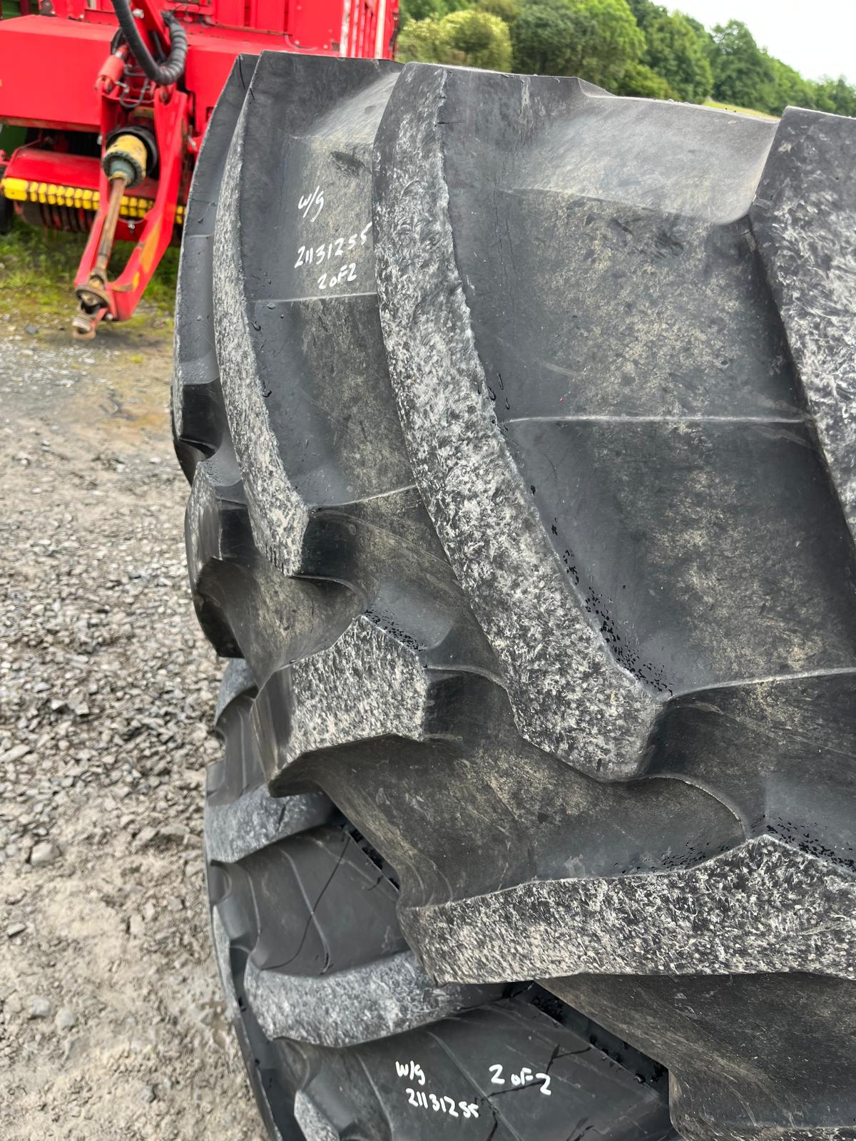 Used Pair Trelleborg 710/70R42 Tyres 40%