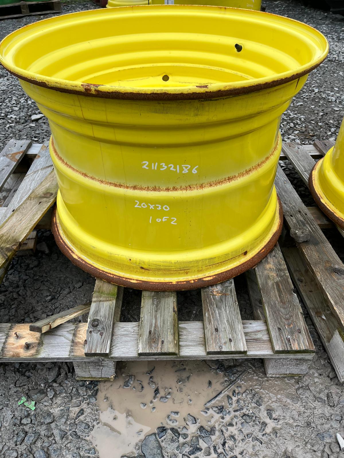 Used 20x30 Pair of John Deere Solid Wheel Rims