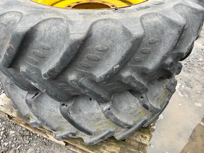 Used Set of John Deere Row Crop Wheels 380/90R46 & 380/85R30 BKT tyres