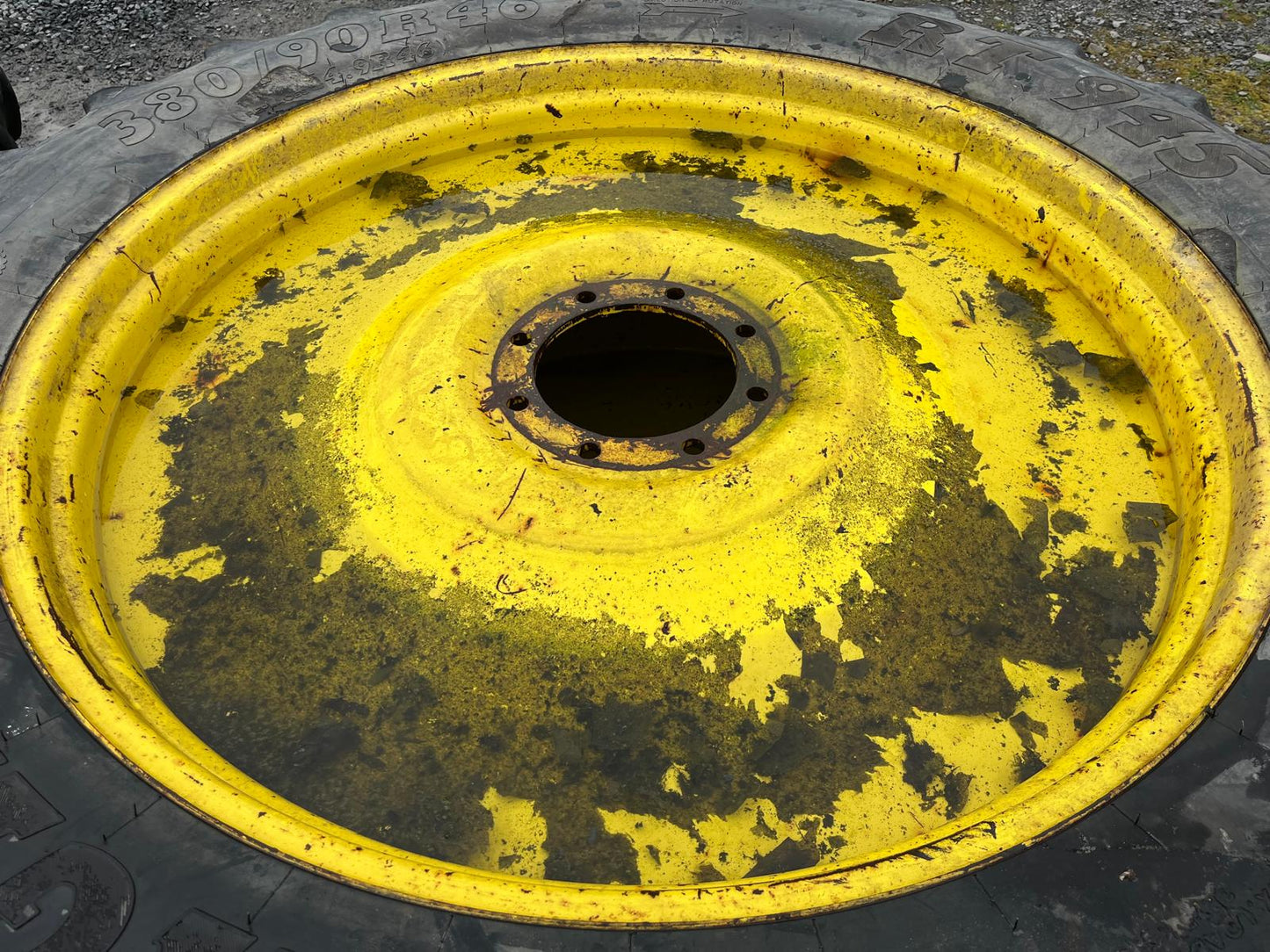 Used Set of John Deere Row Crop Wheels 380/90R46 & 380/85R30 BKT tyres