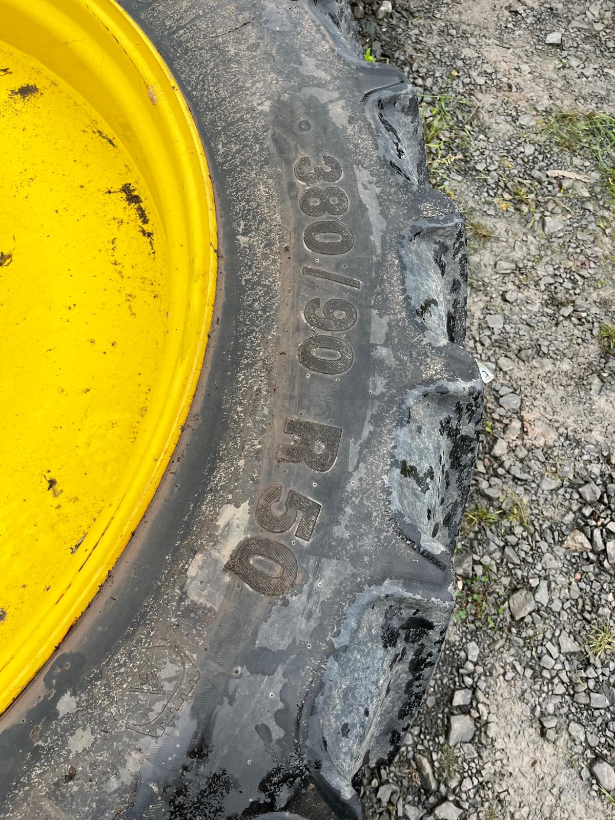 Used Set Row Crop Wheels 380/90R50 and 380/85R34