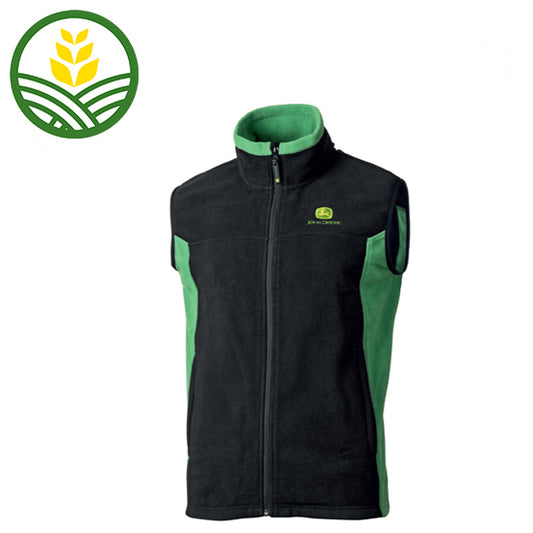 John Deere Field Fleece Black Vest