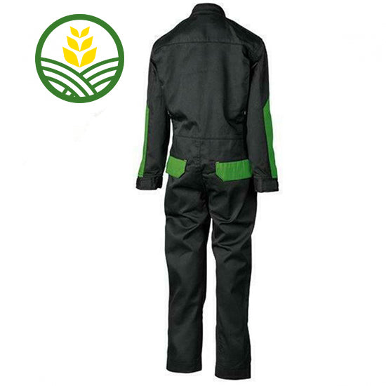 The back view of John Deere 365 Kids Black and GreenOveralls