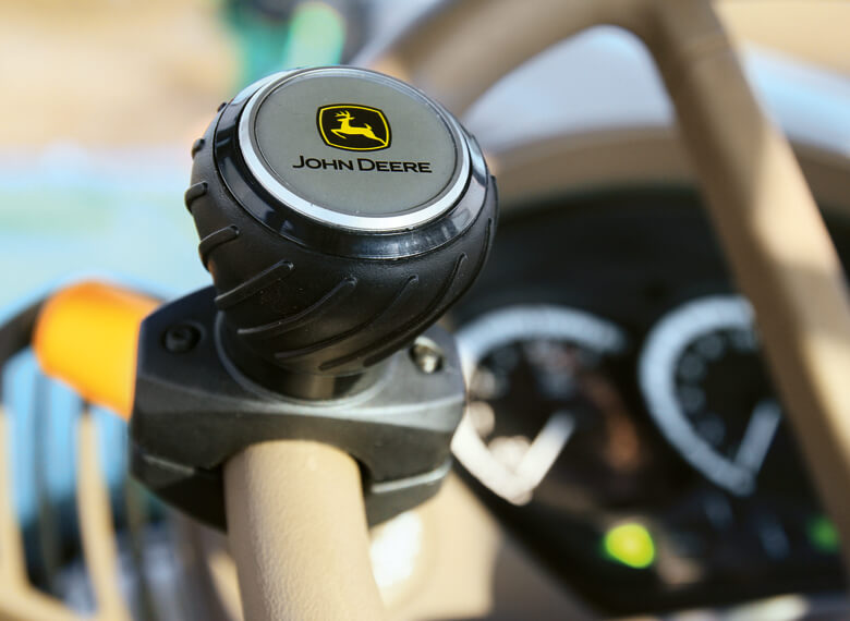 John Deere Deluxe Steering Wheel Spinner with Black Logo