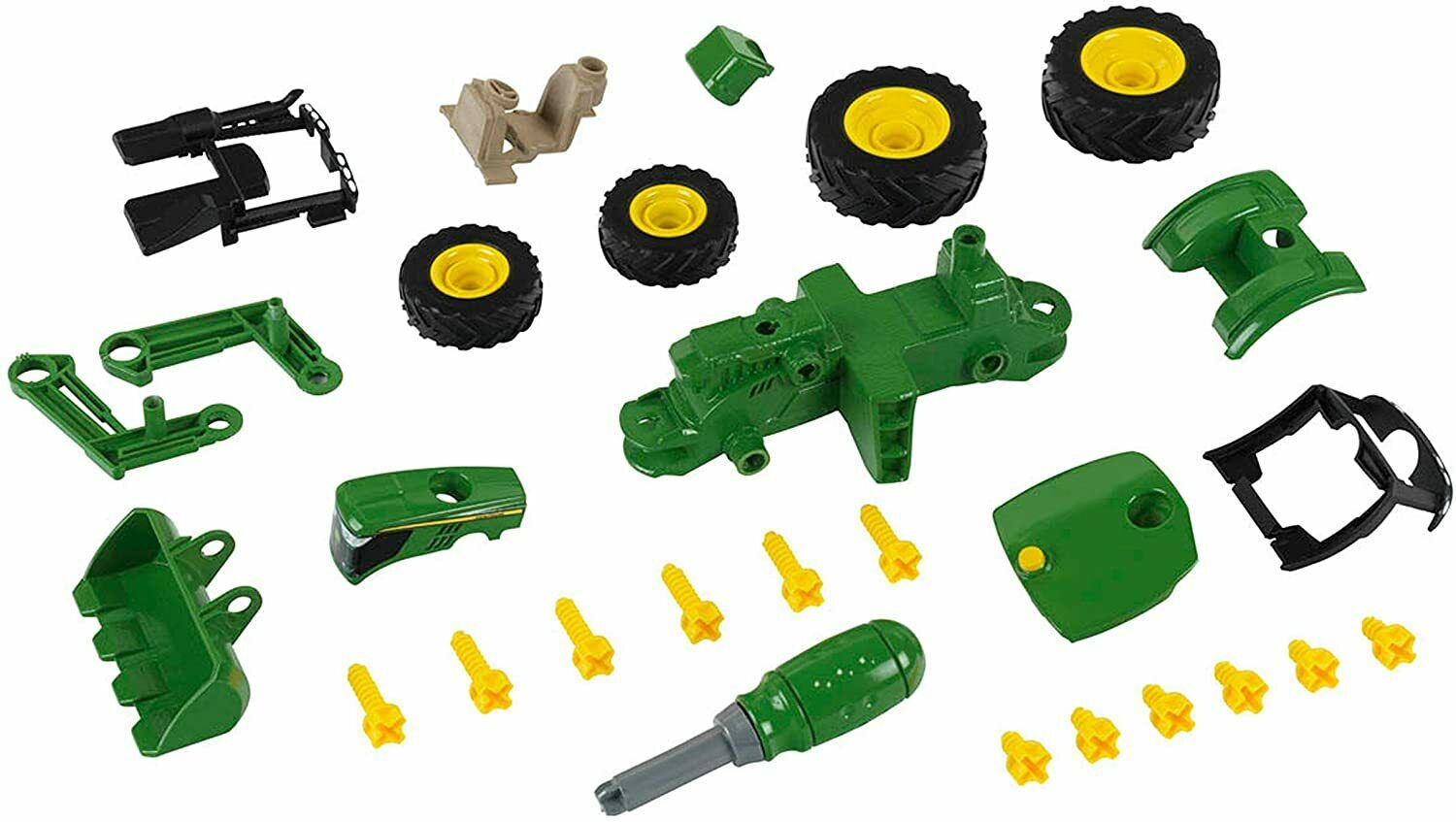 The individual tractor parts of the John Deere advent calendar