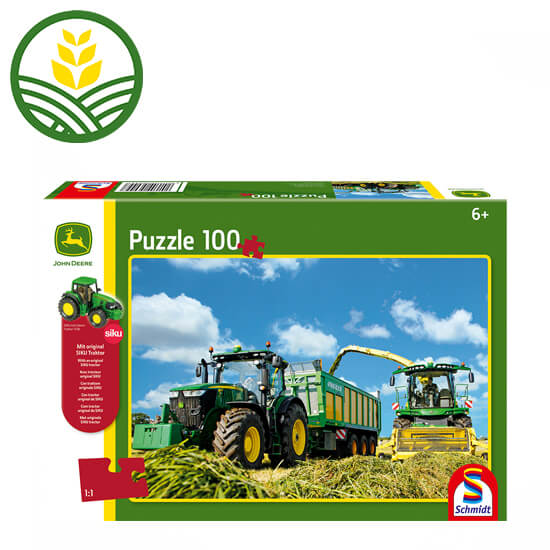 John Deere Puzzle + SIKU Tractor 'Tractor 7310R and Self-Propelled Forage Harvester'