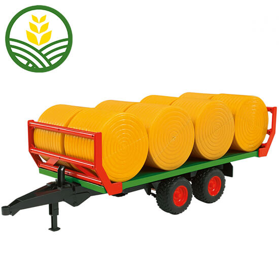 A bale Transport trailer toy with 4 yellow bales.