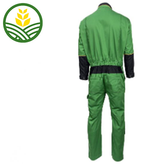 Back View of John Deere Adult Full Field Overalls in green