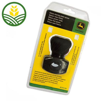 John Deere Deluxe Steering Wheel Spinner with Black Logo