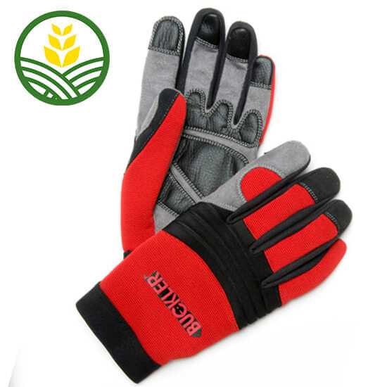 Adults Red and Grey Buckler Boots Safety Gloves