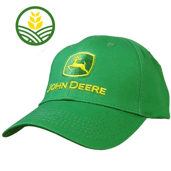 Kids green cap with John Deere logo on front