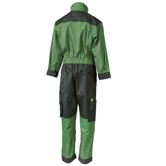 Back View of Kids John Deere Green and Black Overalls