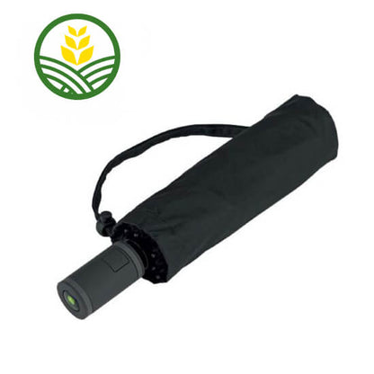 Small black pocket umbrella with cover.